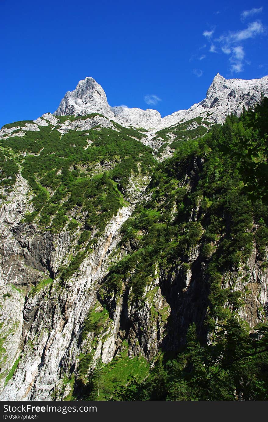 Hiking in the Bavarian Alps in Garmisch Partenkirchen, Germany