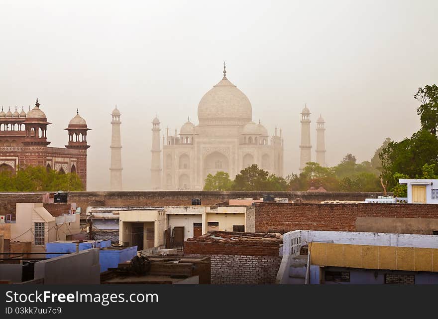 Taj Mahal in a sand storm