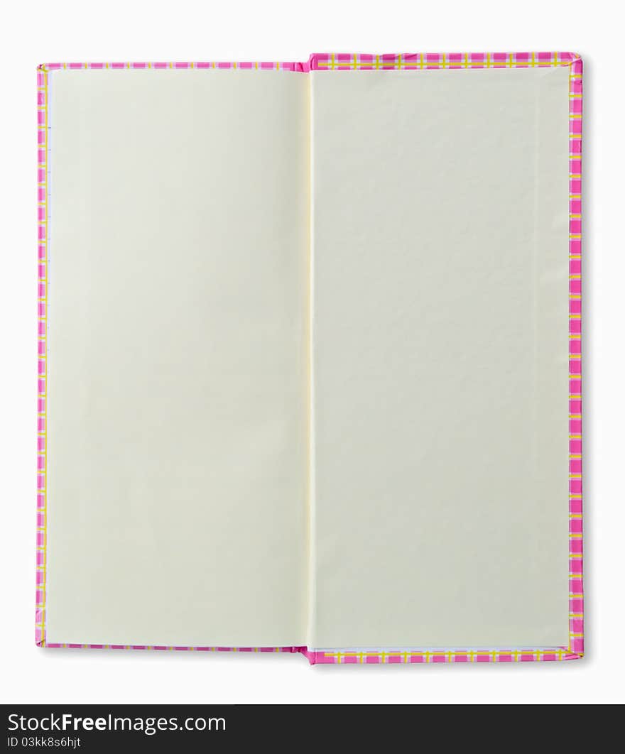 Face drawing notebook for background and text on white isolated