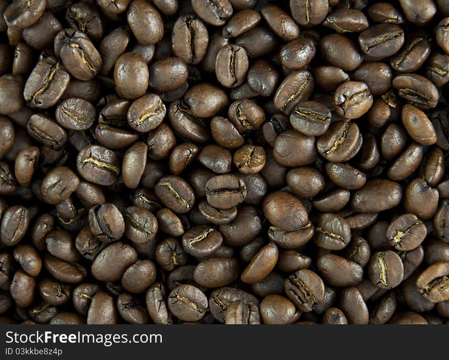 The beautiful background of coffee beans.