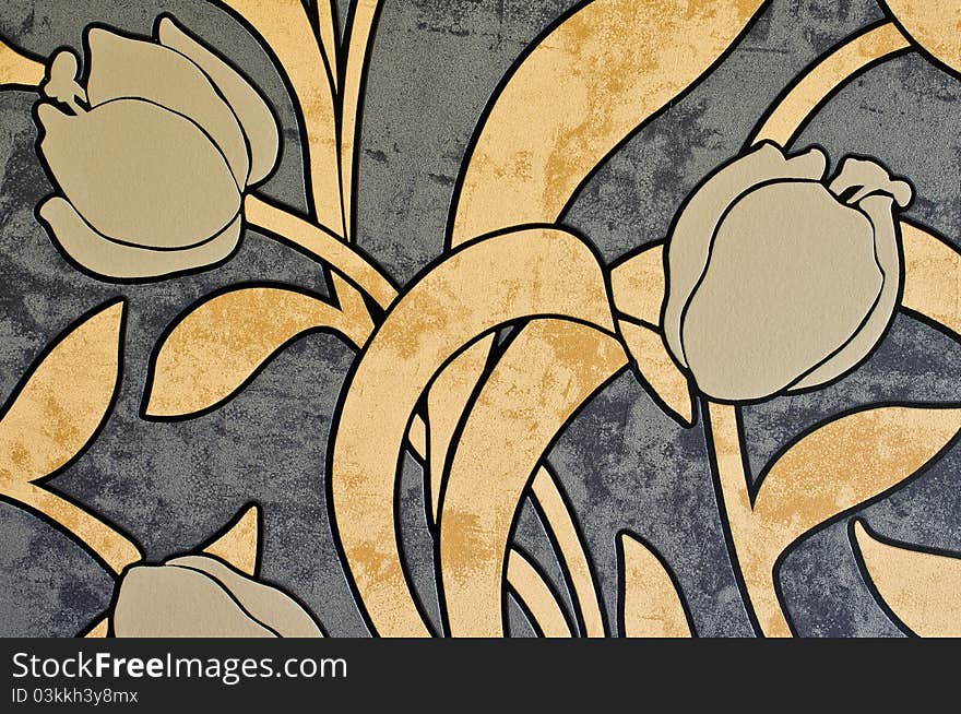 Seamless floral background. Flowers and leafs.