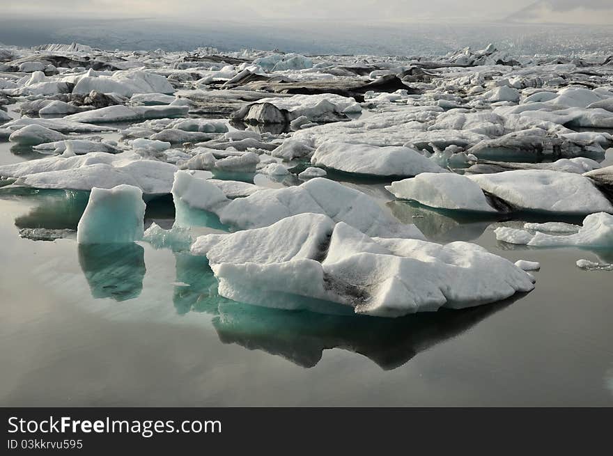 Floating icebergs, Iceland