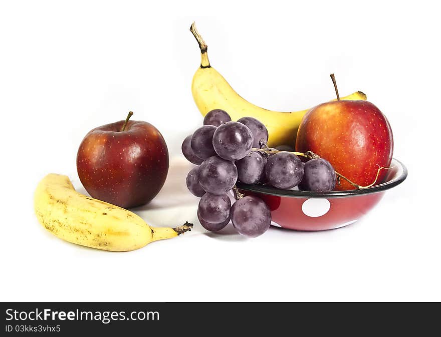 Photography of ripe fruit on white background