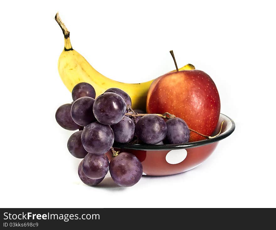 Photography of ripe fruit on white background