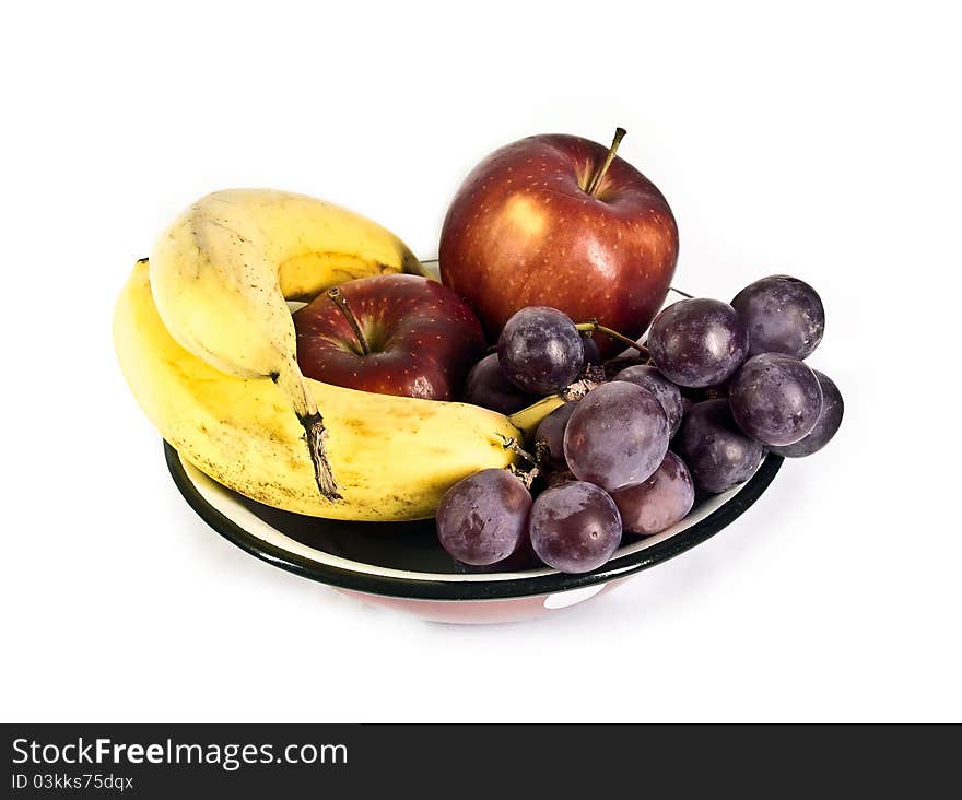 Photography of ripe fruit on white background