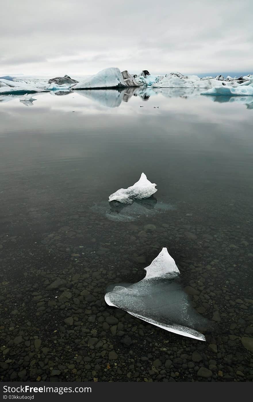 Floating icebergs, Iceland