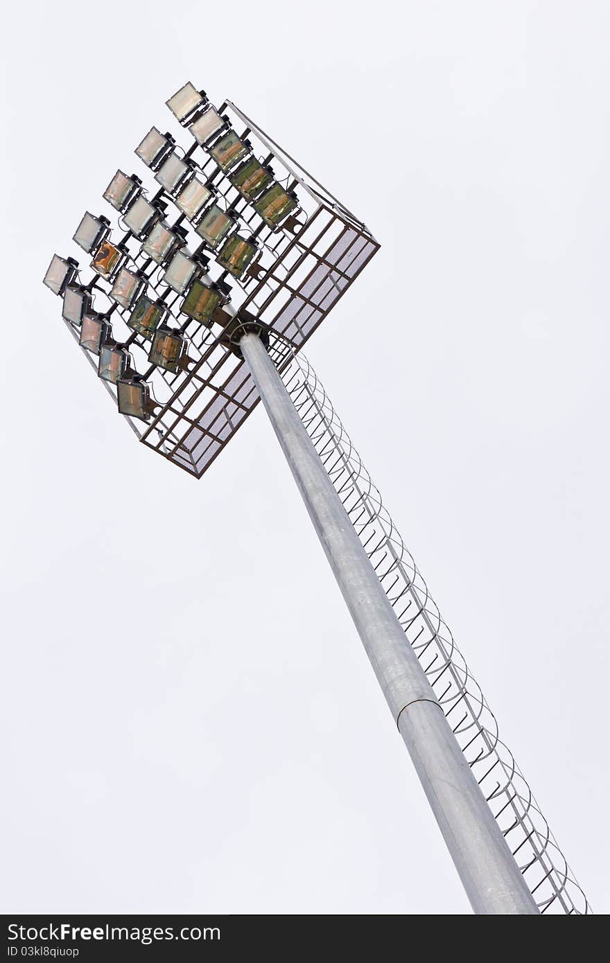 Spot-light tower on white background