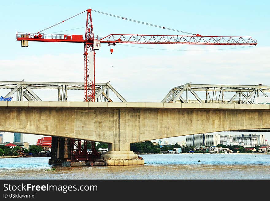 Construction of an elevated commuter train rail