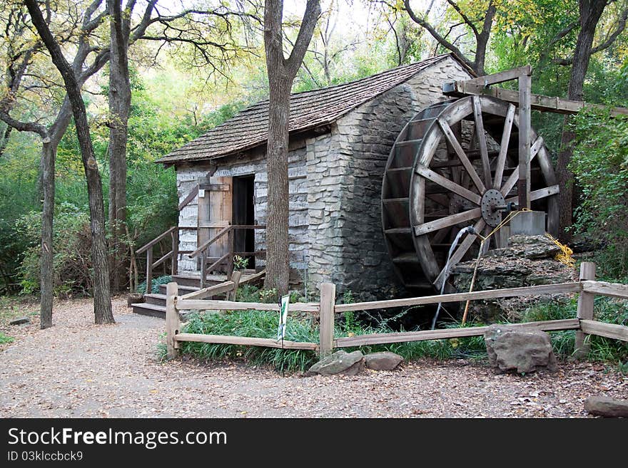 Old watermill from wood and stone