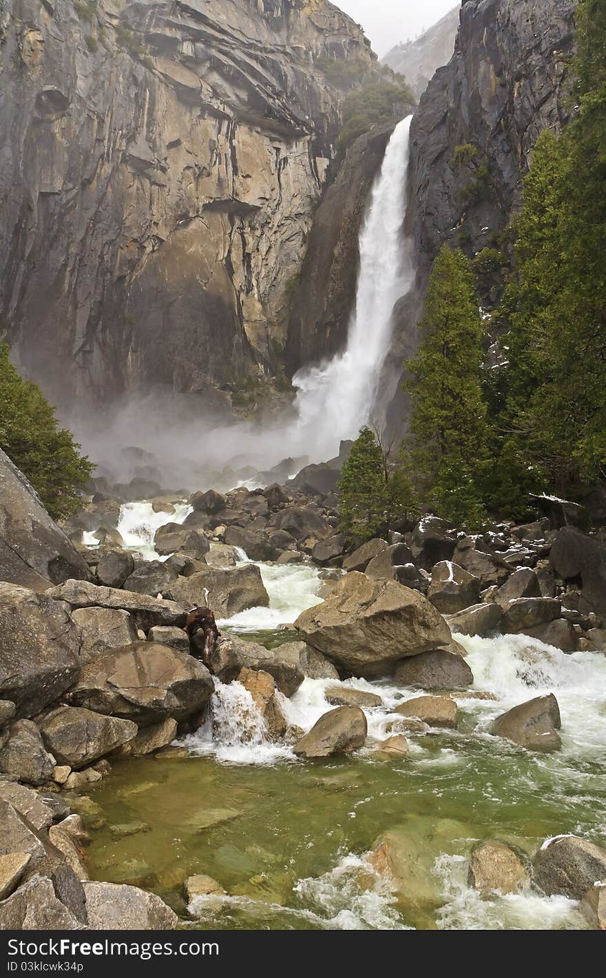 Misty Lower Yosemite Falls