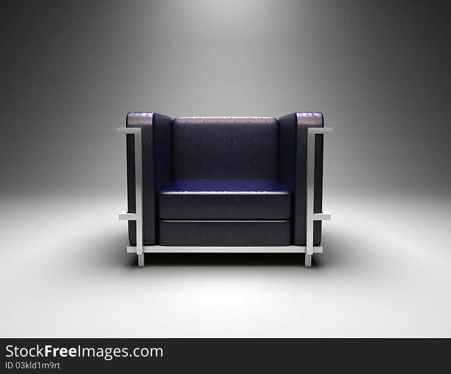 Purple Armchair - 3d Illustration