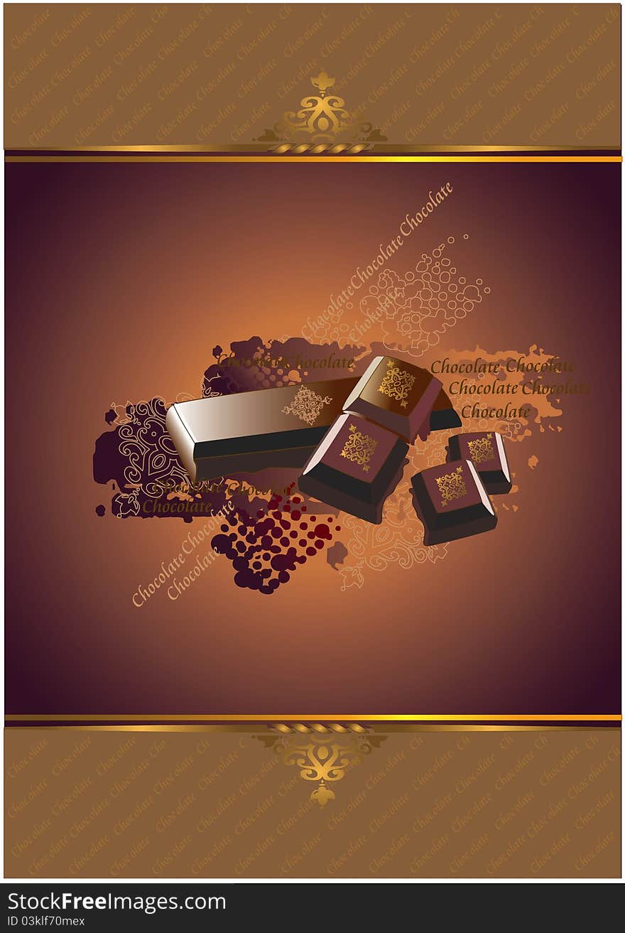 Vector decorated chocolate background