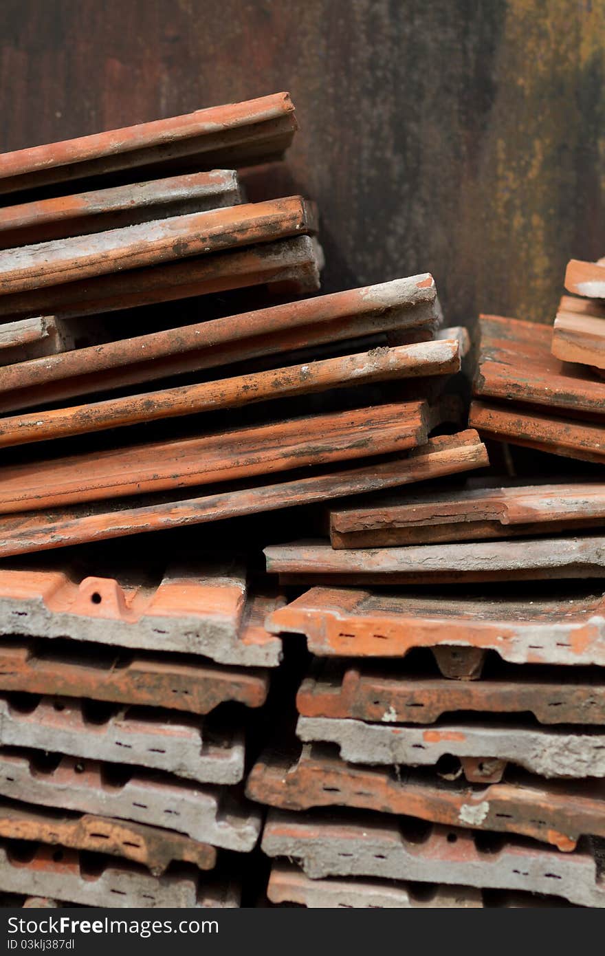 Heap of red roofing tiles. Heap of red roofing tiles