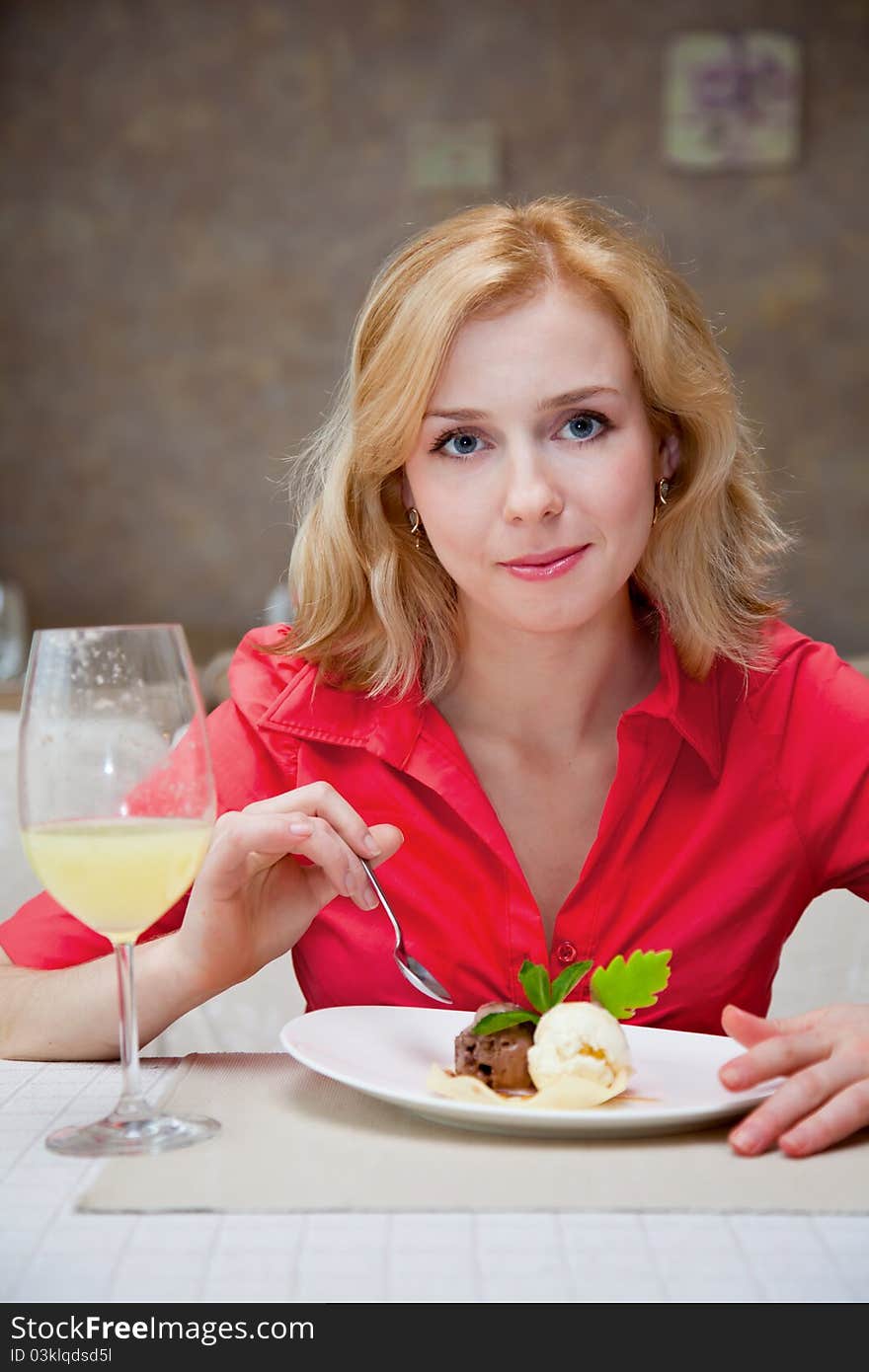 Young Woman In Cafe