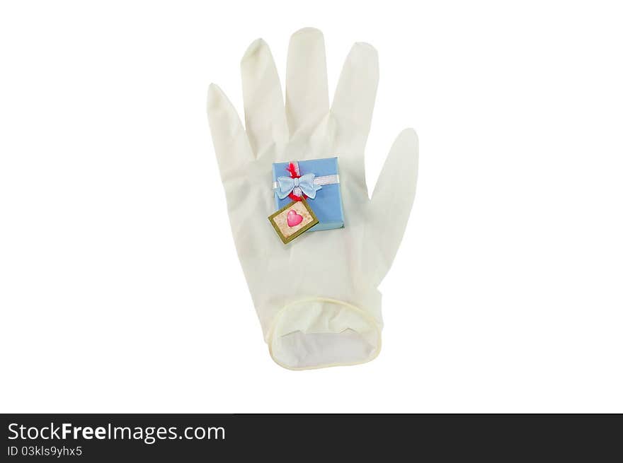 Hand white glove on isolated background