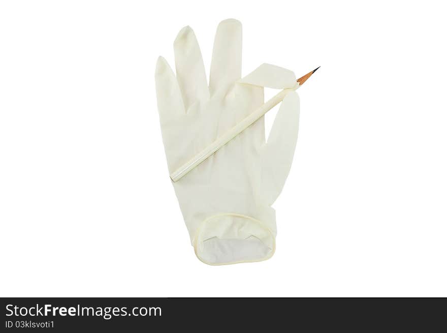 Hand white glove on isolated background