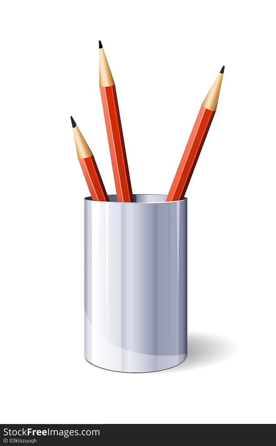 Red Vector Pencils In Glass