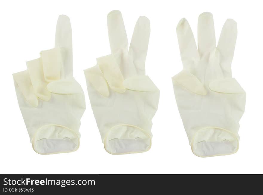 Hand white glove on isolated background