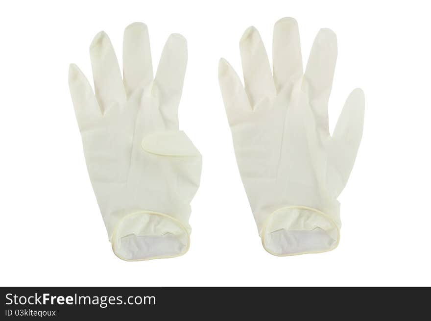 Hand white glove on isolated background