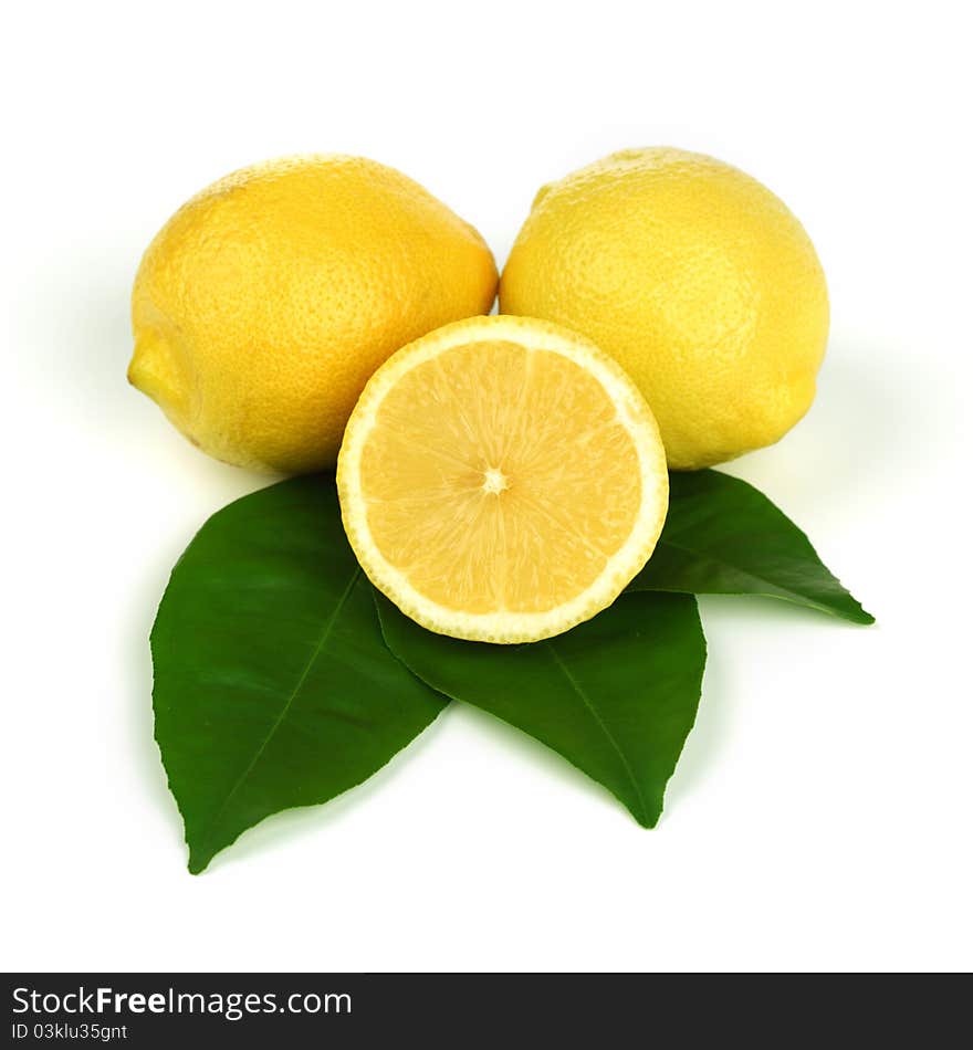 Lemons on white