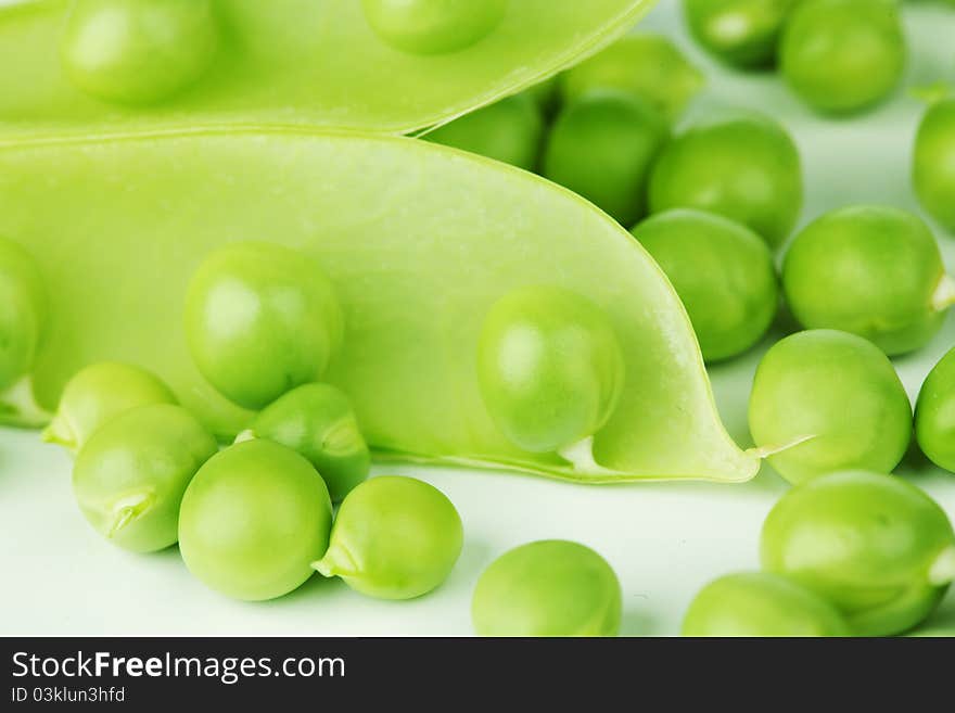 Pea isolated on white close up