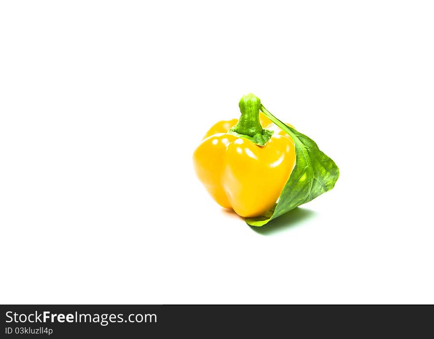 Yellow Sweet Pepper Isolation Isolation
 with white background