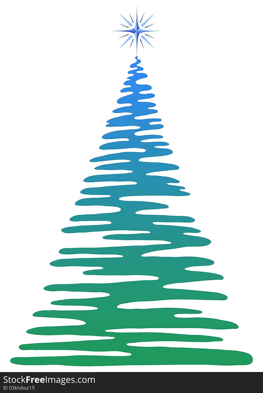 Christmas fir-tree, pictogram, holiday symbol openwork, isolated