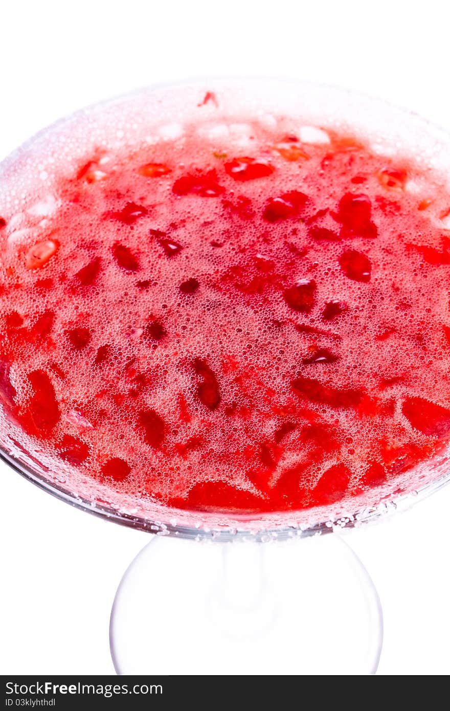 Strawberry margarita. On a white background. alcohol.