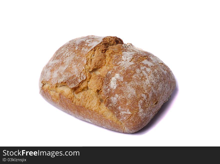 Close view of some bread  isolated on a white background. Close view of some bread  isolated on a white background.