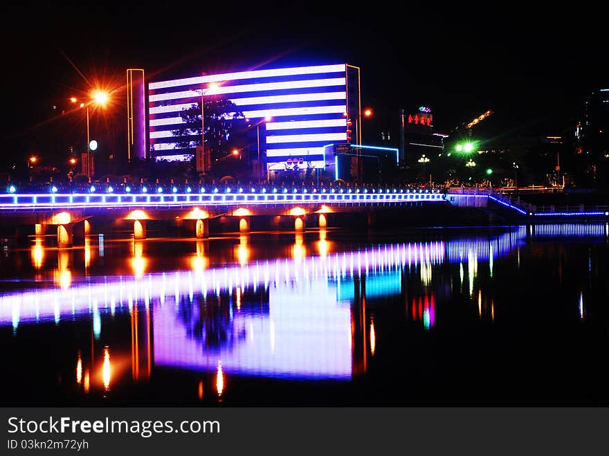 West China newly built urban night scene