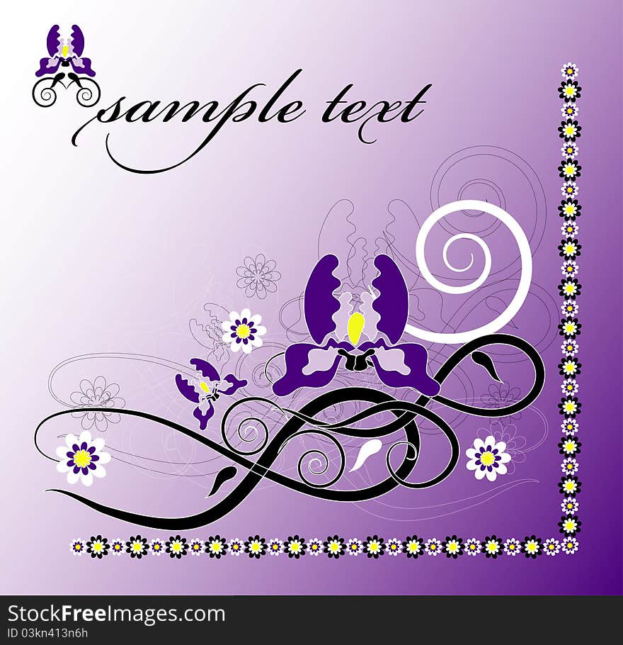 Decorative background with flower