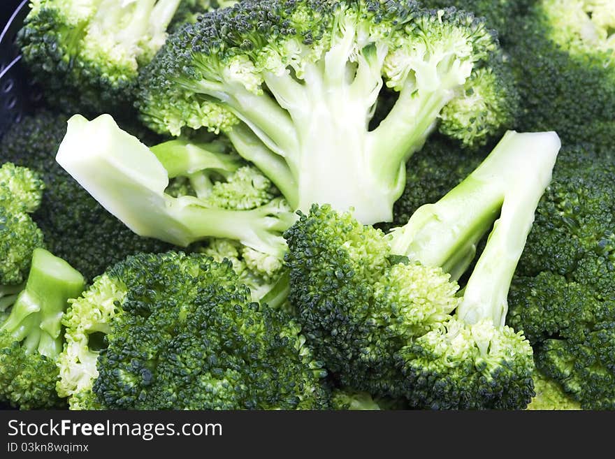 Broccoli crowns closeup macro background