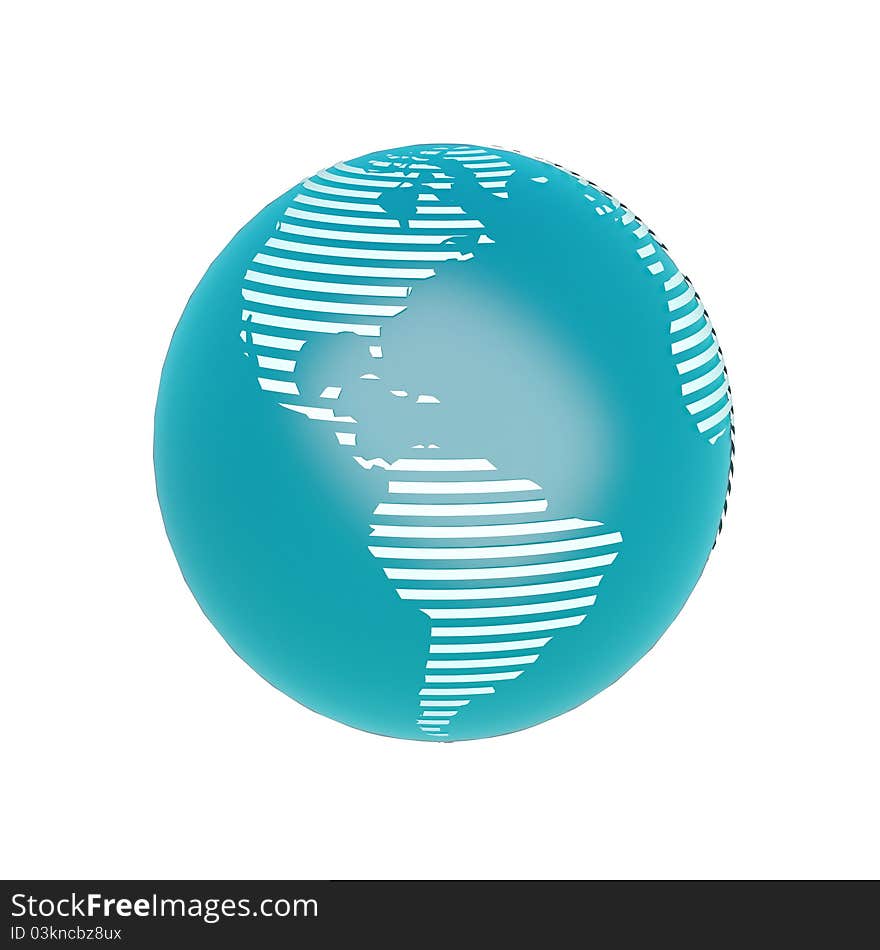 3d isolated globe on the white background. 3d isolated globe on the white background