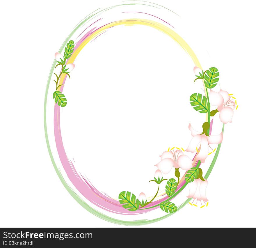 Oval Flowers Frame