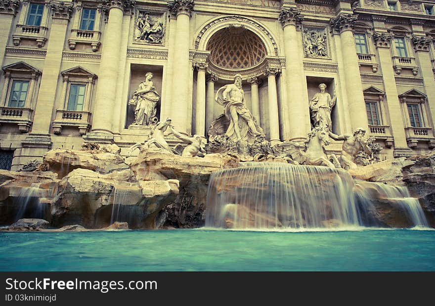 Fontana di Trevi - the famous Trevi fountain in Rome, Italy