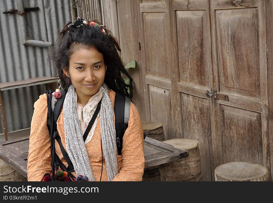 Asian women dreadlock hair, skin, instead of a comfortable posture. Asian women dreadlock hair, skin, instead of a comfortable posture.