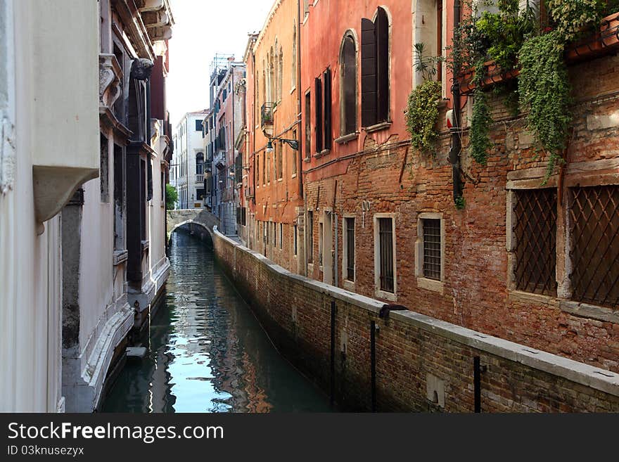 Venetian channel in Venice in Italy. Venetian channel in Venice in Italy