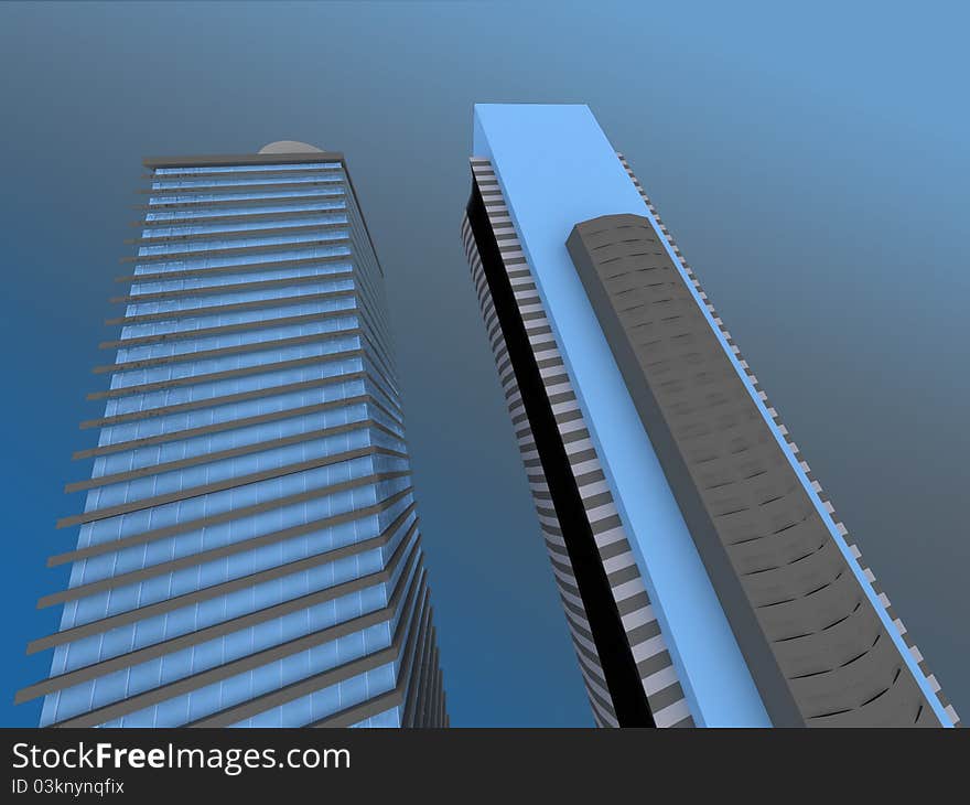 Modern building on a light background. Modern building on a light background