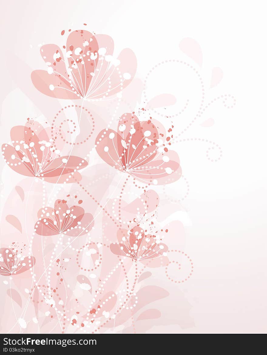 Delicate pastel flowers. Floral background.