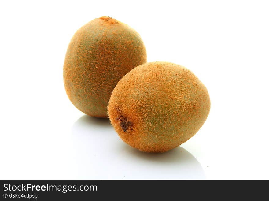 Image of whole kiwi fruits on white