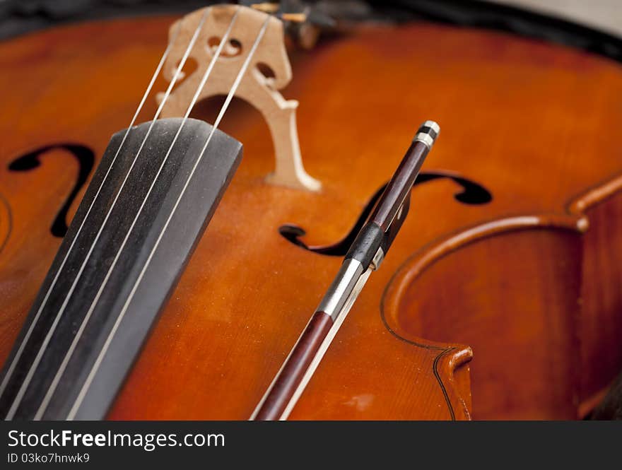 Violin with fiddle-stick. Street music.