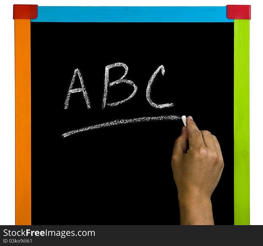 Hand whriting in a colorfull blackboard. Hand whriting in a colorfull blackboard