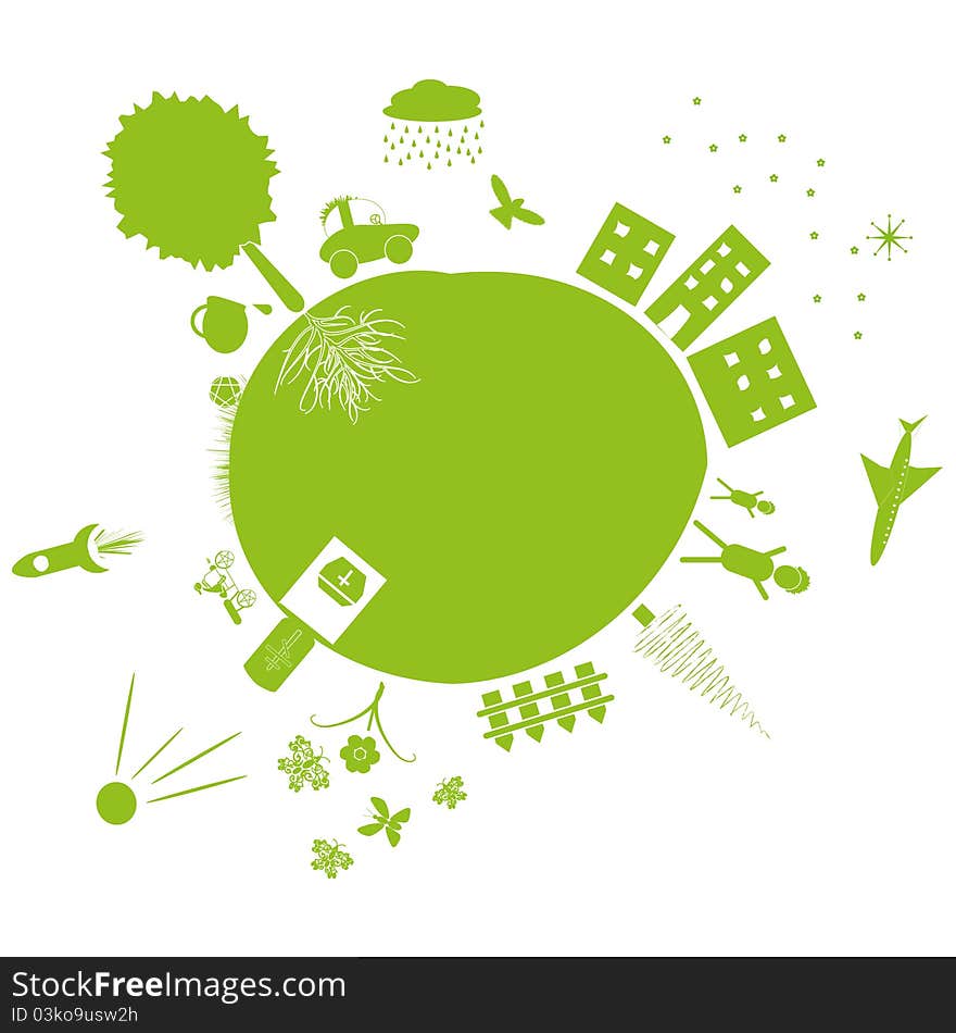 The concept of greening of the planet. The concept of greening of the planet