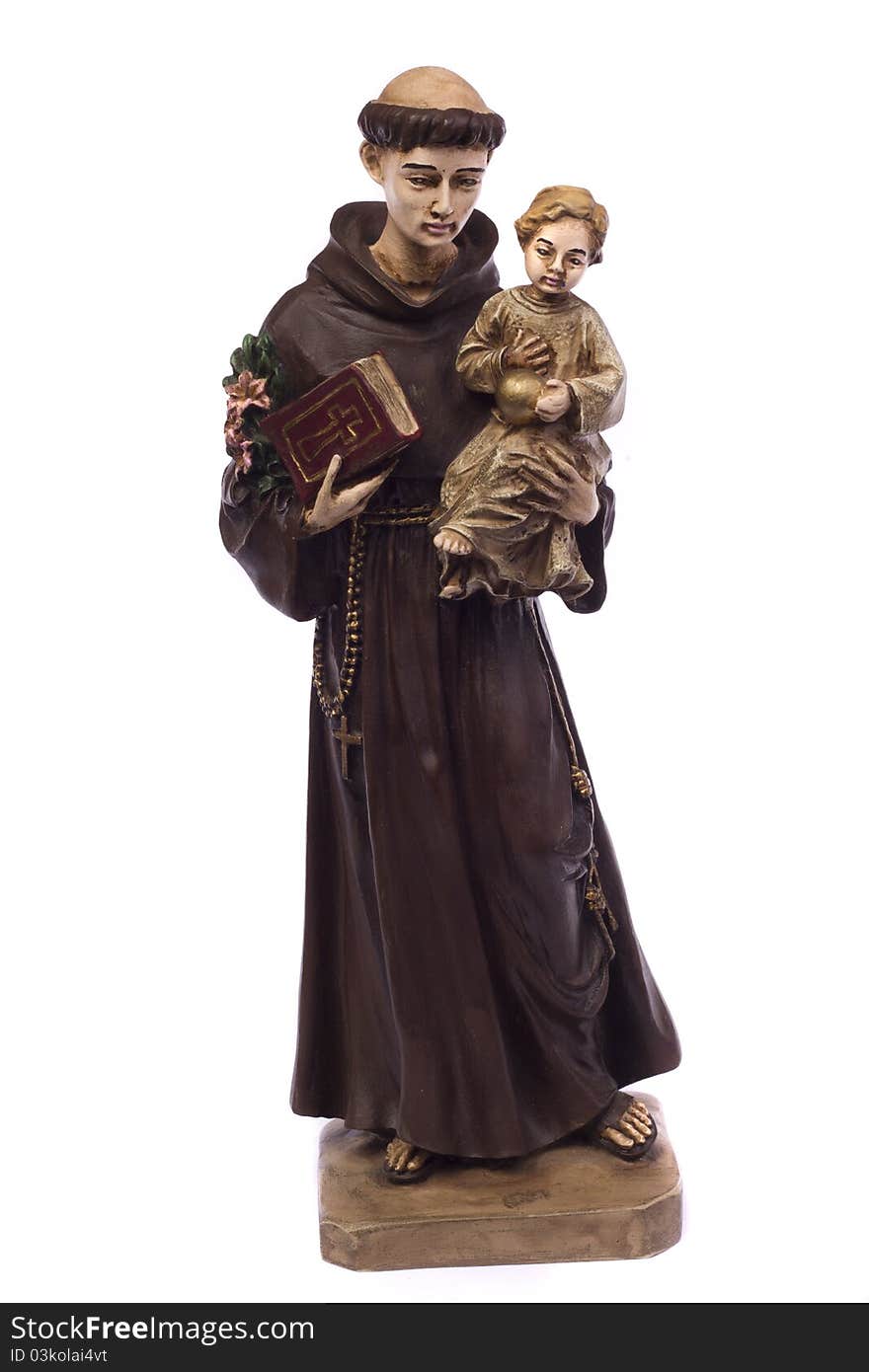 Ceramic monk with child