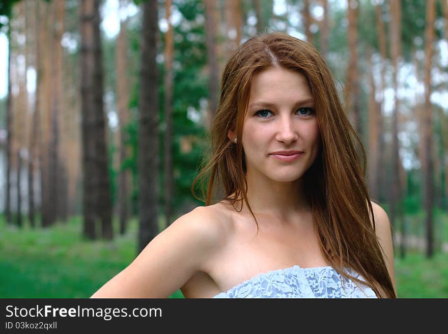 Portrait of a beautiful girl at the park