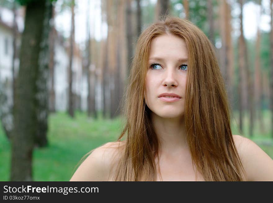 Portrait of a beautiful girl at the park