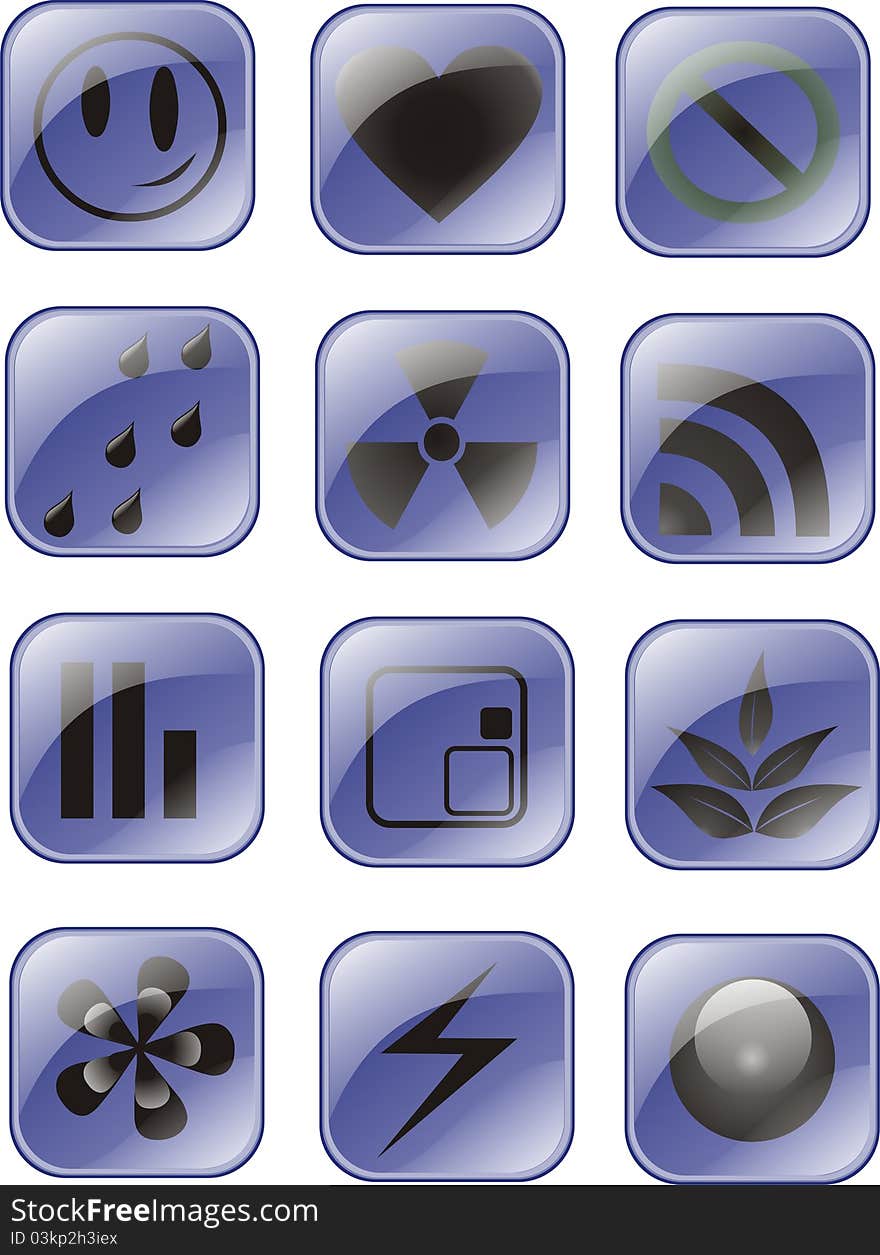 Web icons, buttons on a white background,