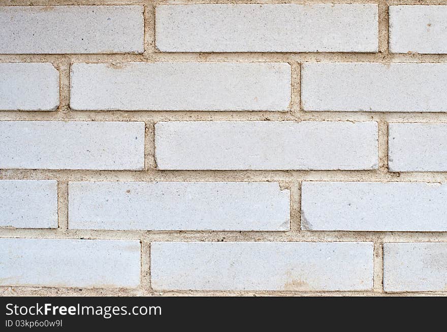 A detailed view of white brick wall.