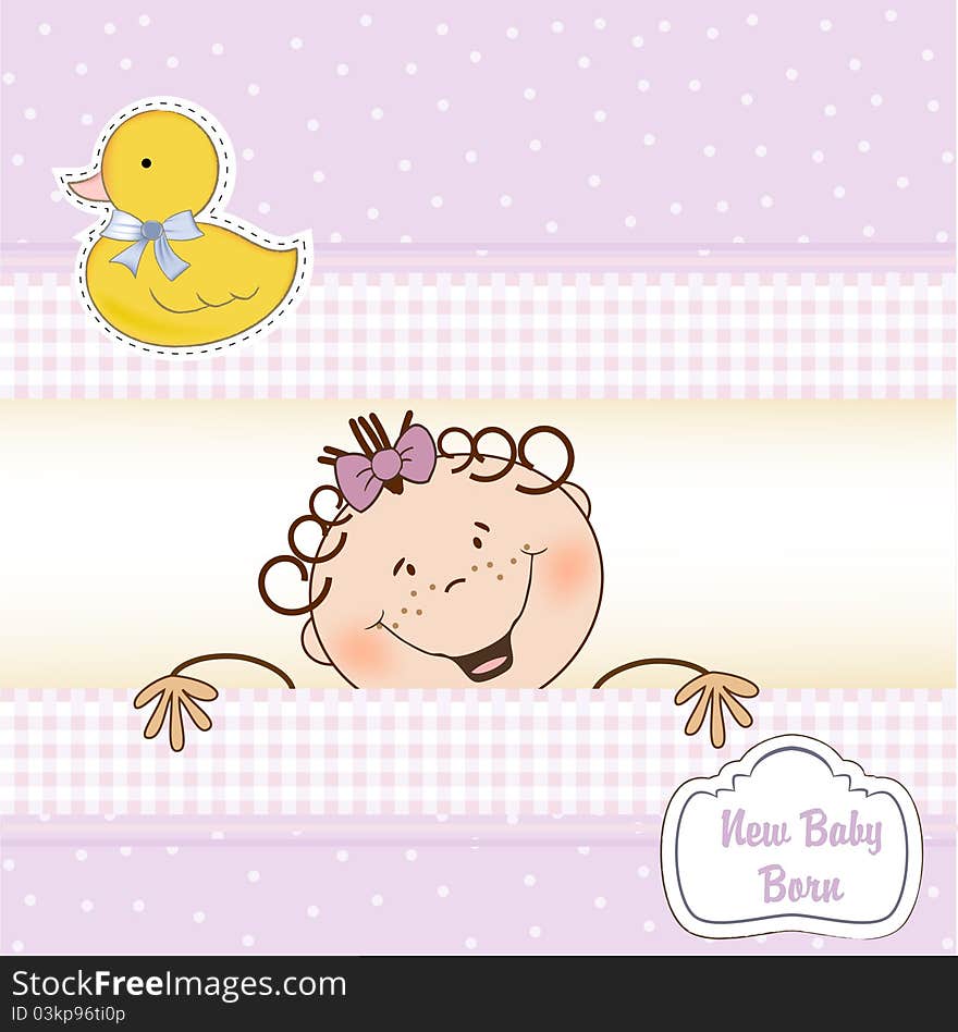 New baby girl announcement card