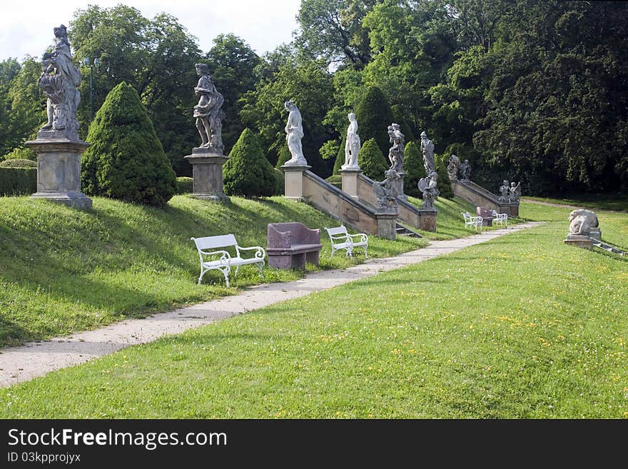 Park with statues, Lysa nad Labem, Czech Republic